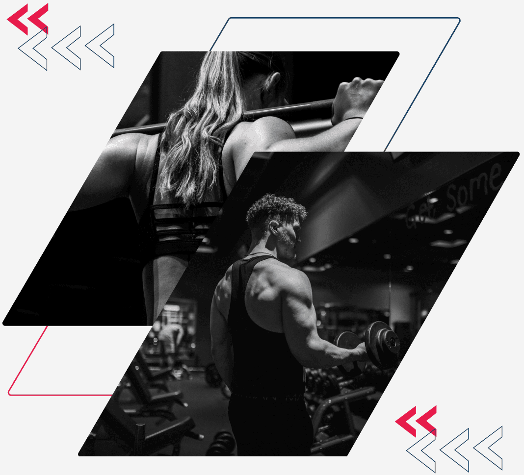 Fitness training collage